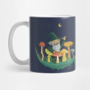 Happy Wizard Playing Mushroom Drums Mug